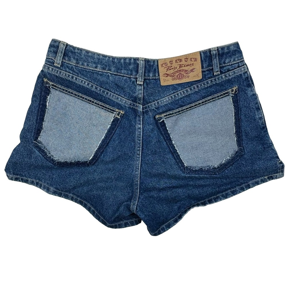 Vintage Y2K Paris Blues Experience Denim Shorts Patchwork Pockets sz 11